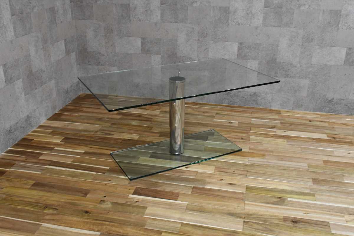 PB3BK13 IDC 大塚家具 可動式 ガラス 昇降 テーブル ロナルド・シュミット Ronald Schmitt リビング センターテーブル コーヒーテーブル