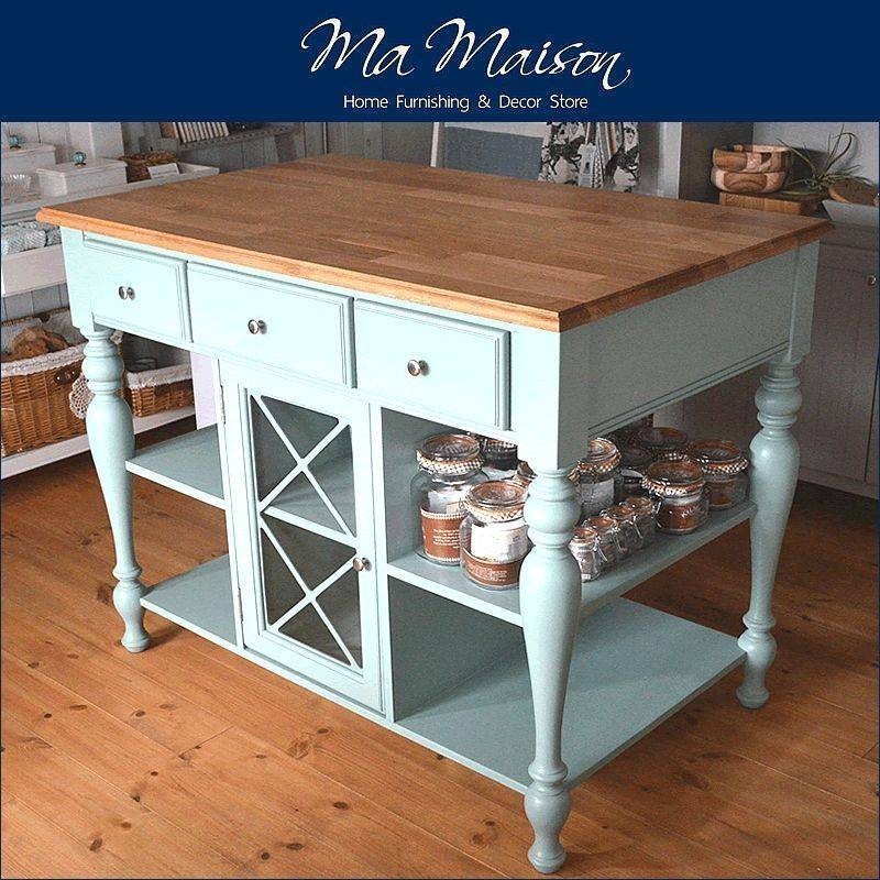 PB3EN45b не использовался товар ma* mezzo nMa Maison кухня Islay ndo стол серый JELLYBEAN KITCHEN ISLAND дуб материал French Country 