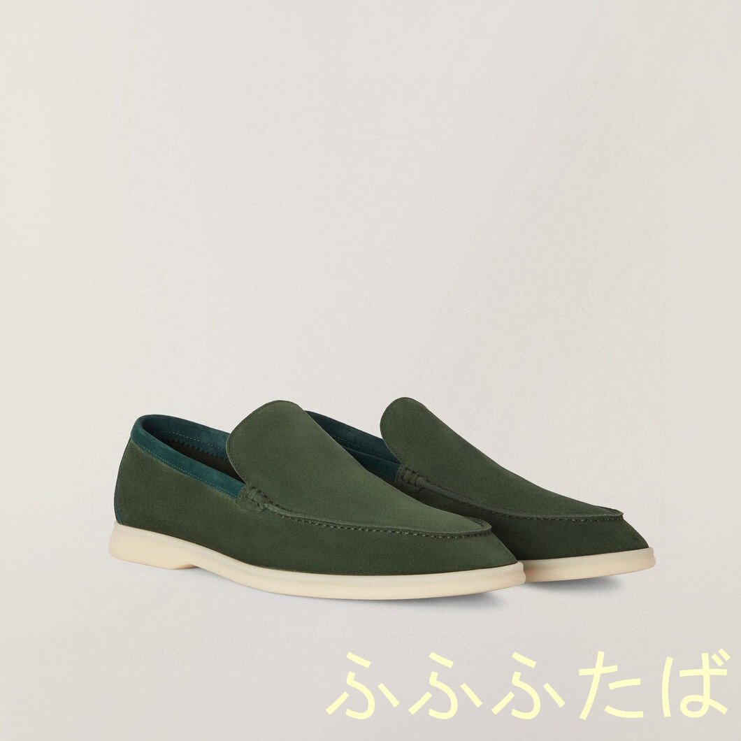 Loro Piana パンプス　メンズシューズ　靴　レザー　男女兼用　グリーン 38～46　サイズ選択可能