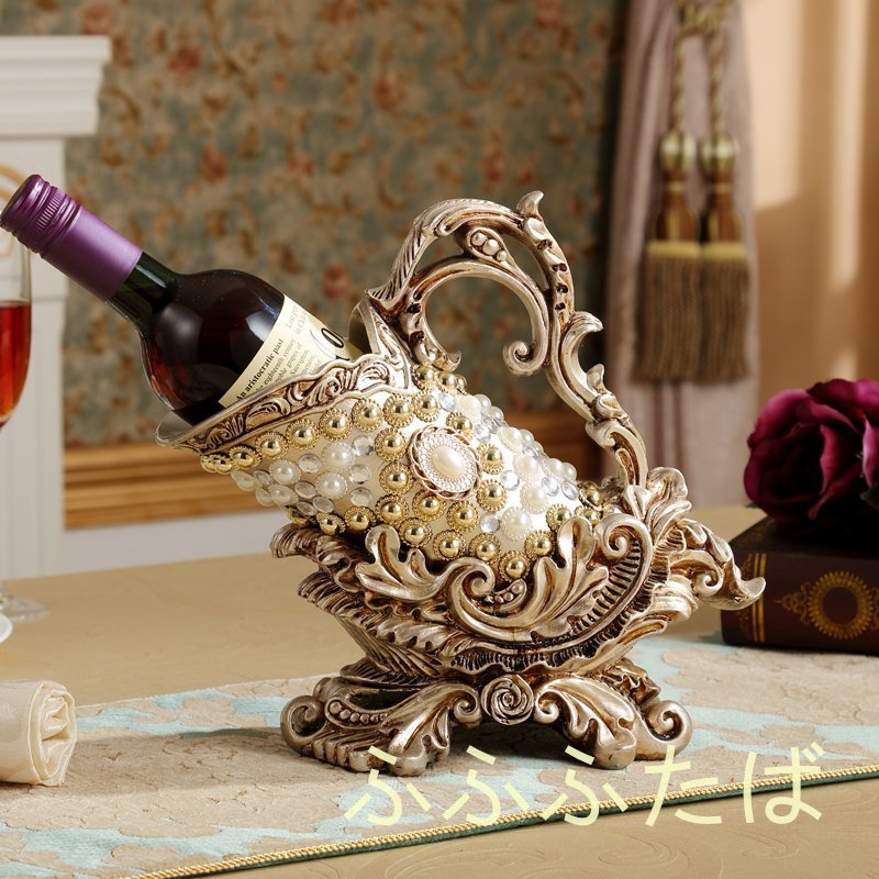 北欧風　ワインホルダー　ワインラック　手持ち　キラキラ　花柄　3D立体　装飾　インテリア　キチン