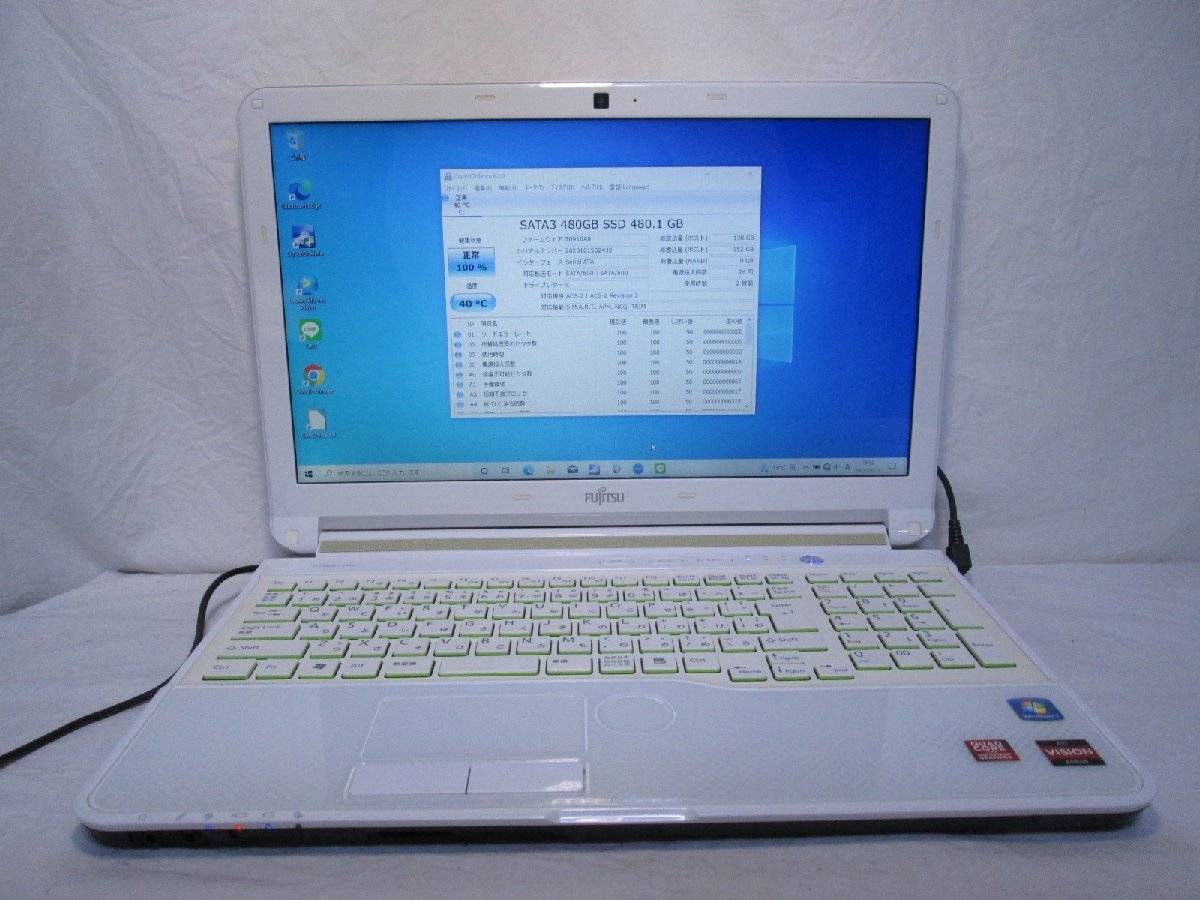 超人気 8GB A6-3420M AMD AH53/H LIFEBOOK FMV 富士通 充電可 480GB