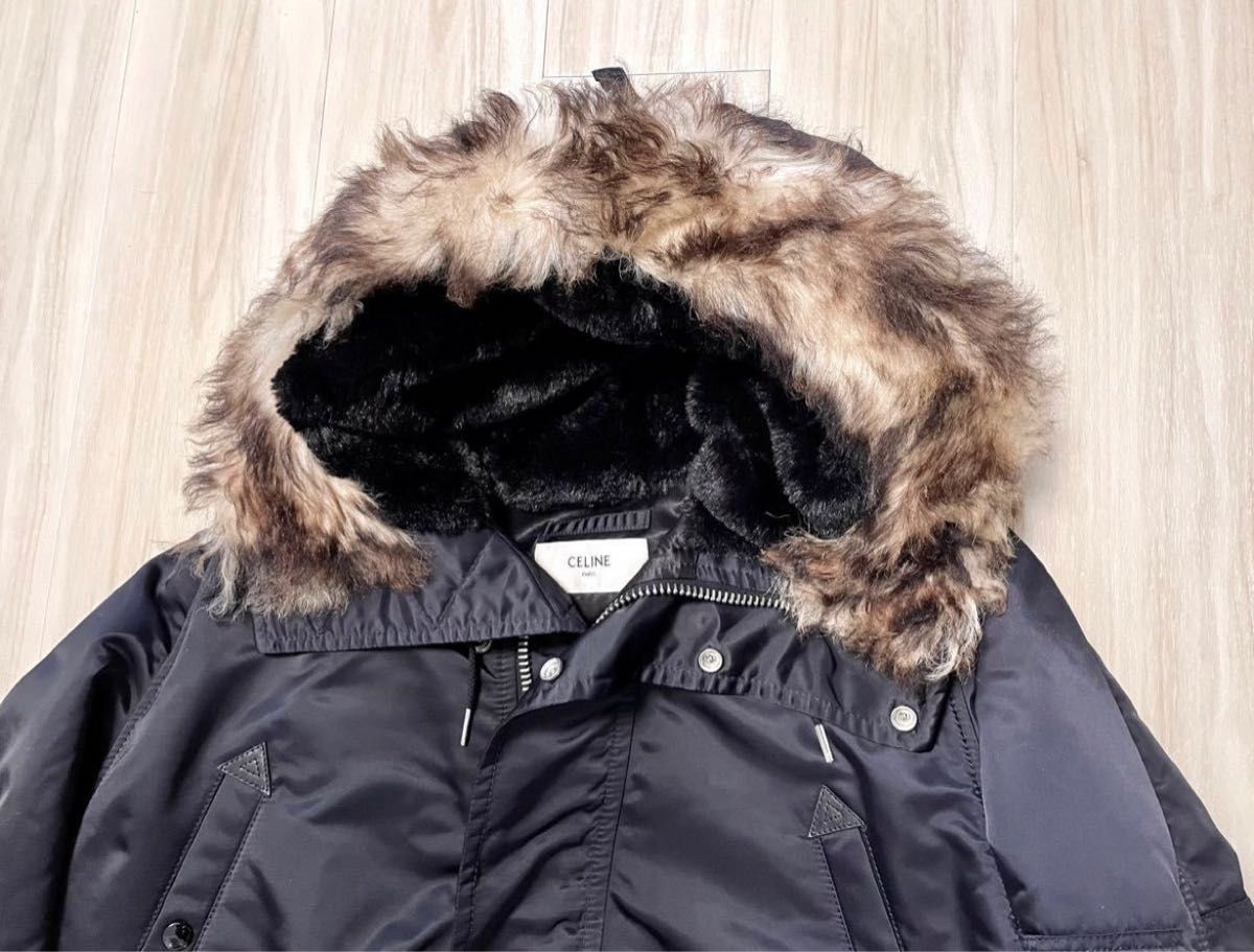19AW セリーヌ celine ファーフード モッズコート Mサイズ 19AW セリーヌ celine ファーフード モッズコート Mサイズ