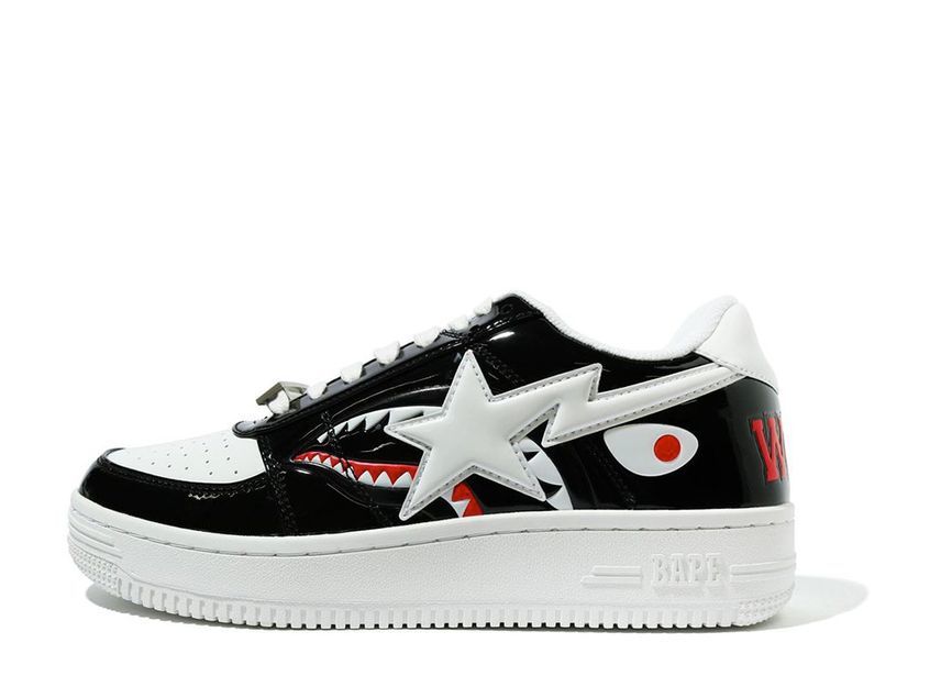 A Bathing Ape Color Block Shark Bape Sta Low Black 27.5cm 1G80-191