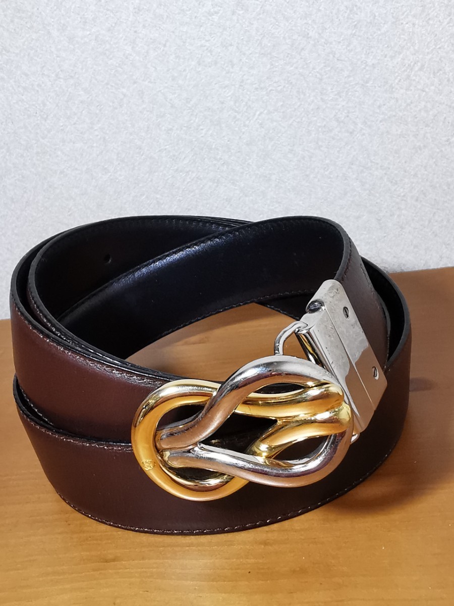 マーケティング GUCCI グッチ ベルト メンズ ブラック レザー ゴールド