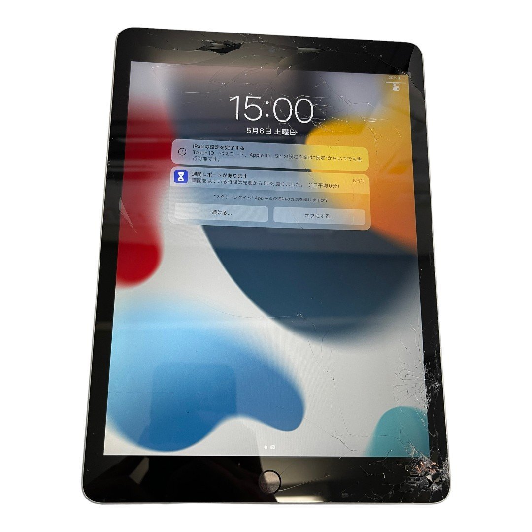 中古品】初期化済iPad 第9世代MK2L3J/A 64GB Wi-Fi シルバー画面割れ