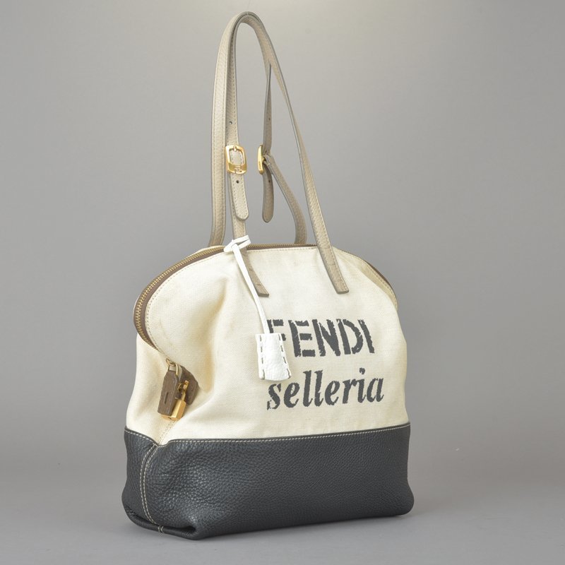 FENDI フェンディ セレリア トートバッグ キャンバス レザー