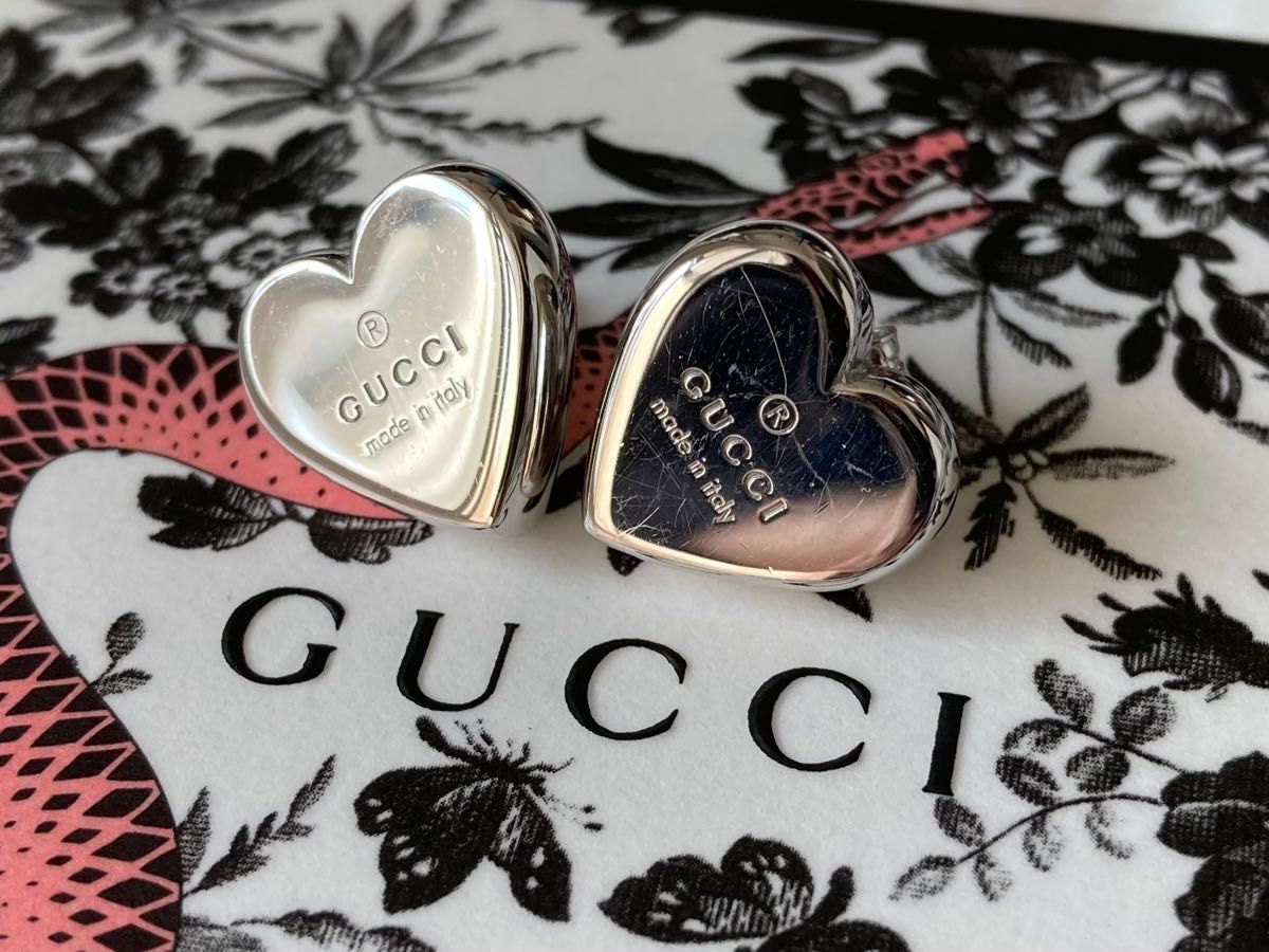 GUCCI グッチ ピアス スターリング シルバー ハート｜PayPayフリマ