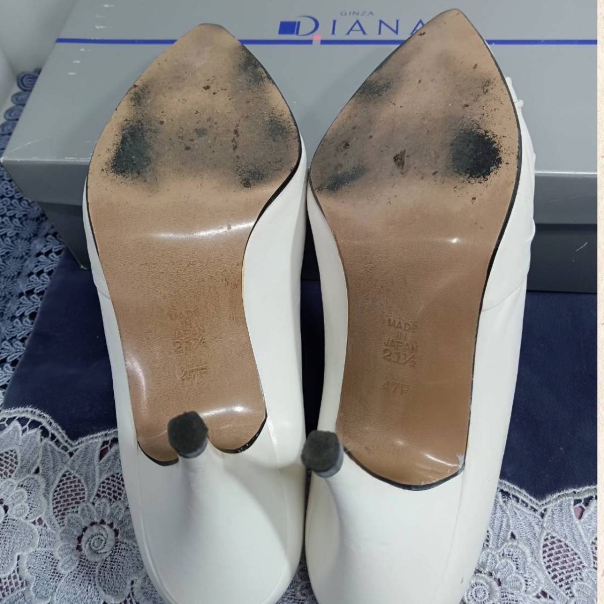  обувь * DIANA * туфли-лодочки 21.5cmE белый кожа * Diana * женская обувь в коробке 