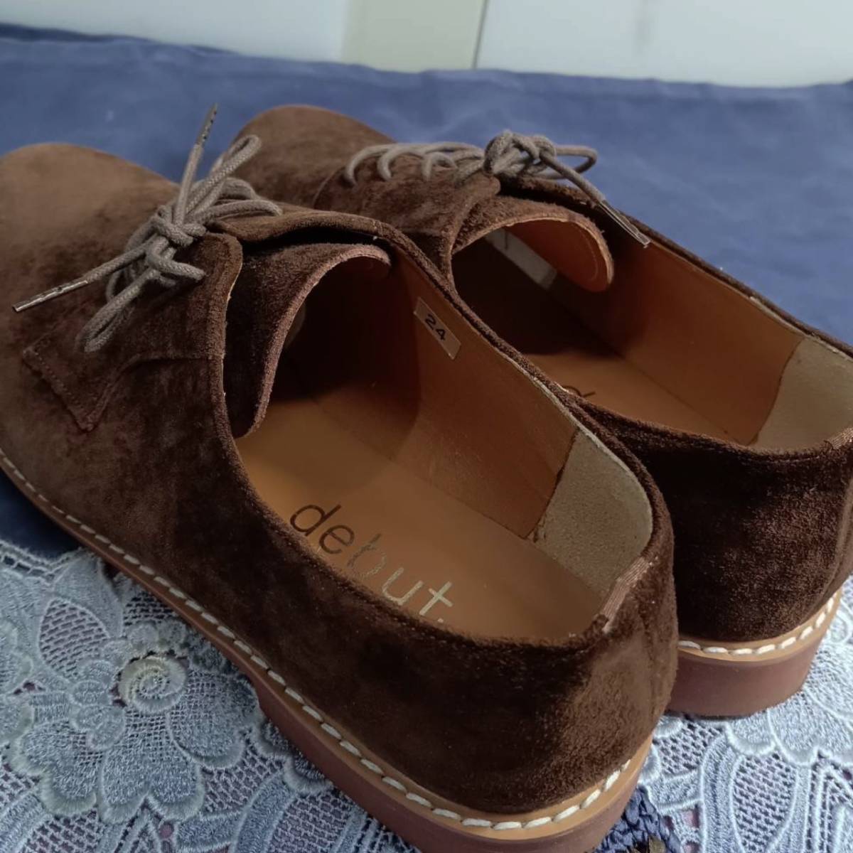  beautiful goods * debut *uo- King shoes 24cm dark brown made in Japan 
