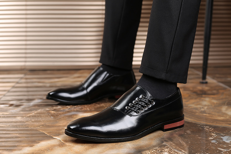 新品 メンズ ビジネスシューズ カジュアルシューズ 革靴 紳士靴 フォーマル 大きいサイズあり ブラック 24.5cm~27.5cm_画像4