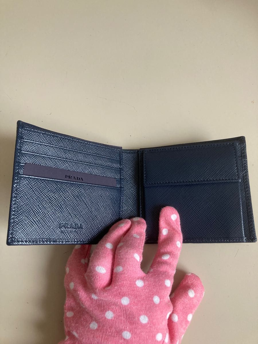 プラダ 財布 メンズ 二つ折り財布 PRADA 2MO738 QHHF0216 ブルー プラダ 財布 メンズ 二つ折り財布 PRADA 2MO738 QHHF0216 ブルー