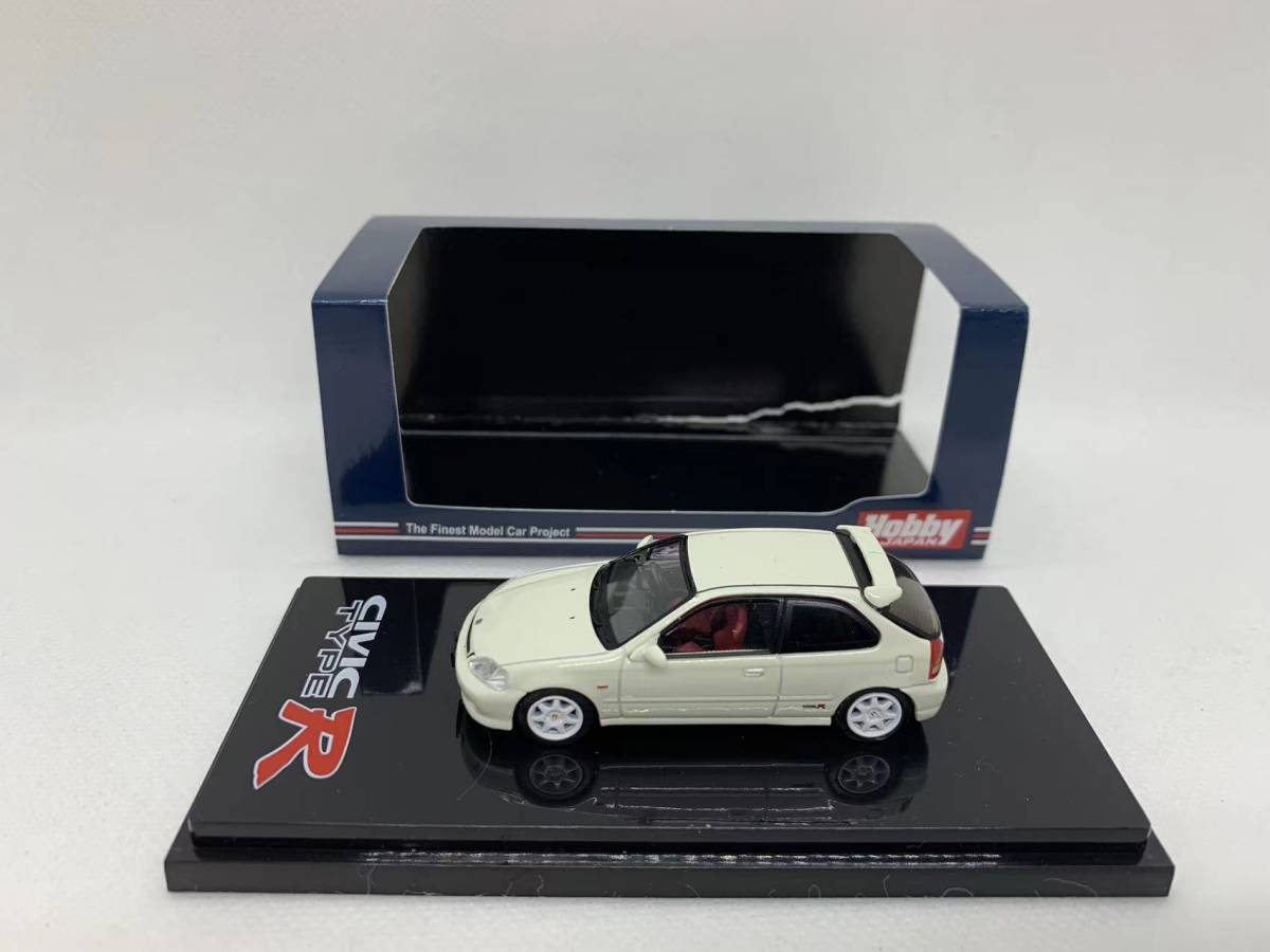 ホビージャパン 1/64 ホンダ シビック Hobby Japan Honda CIVIC TYPE R EK9 With Engine Display Model White HJ642016W J04-L-249_画像2