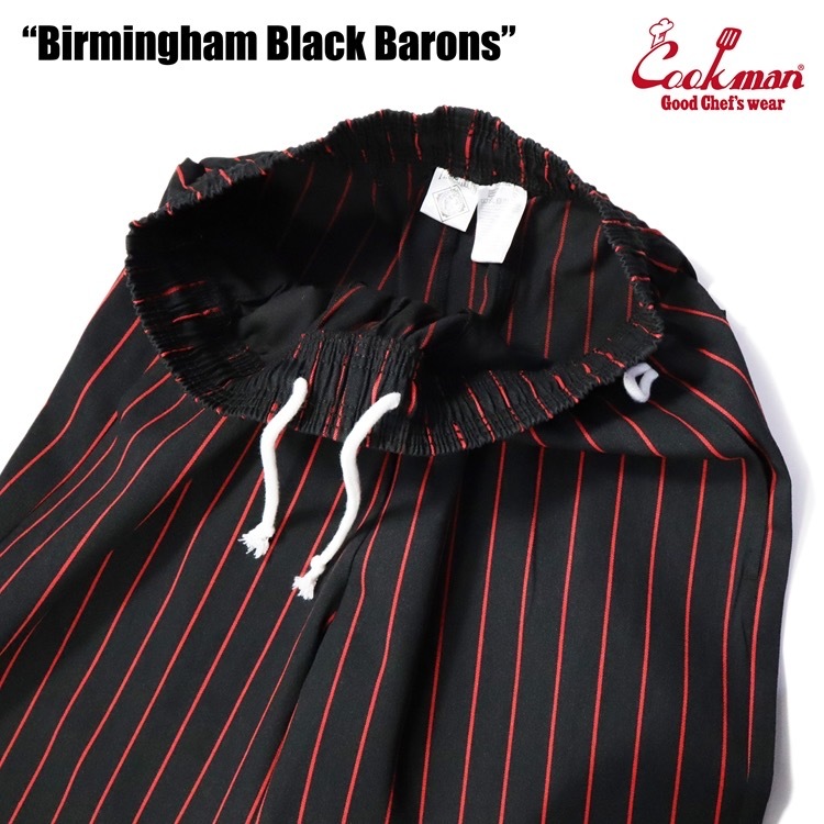 ヘルメット付 Lサイズ Birmingham Black Barons クックマン シェフパンツ 黒 ストライプ COOKMAN Ballpark Collection Chef Pants_画像7