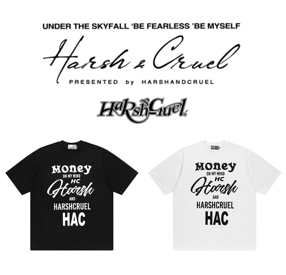 【 HARSH AND CRUEL 】 ハーシュアンドクルーエル 正規品 ユニセックス ビッグサイズ ビッグロゴ プリント Tシャツ ホワイト L_画像9