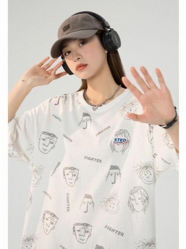 韓国風 レディース 半袖Tシャツ 新しい夏 カジュアル ファッション半袖Tシャツ ブラック M