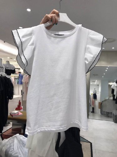 ブラウス Tシャツ トップス シンプル 新品 ラウンドネック ホワイト S