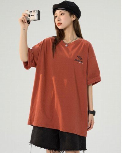 韓国風 レディース 半袖Tシャツ 新しい夏 カジュアル ファッション半袖Tシャツ ブラック 3XL