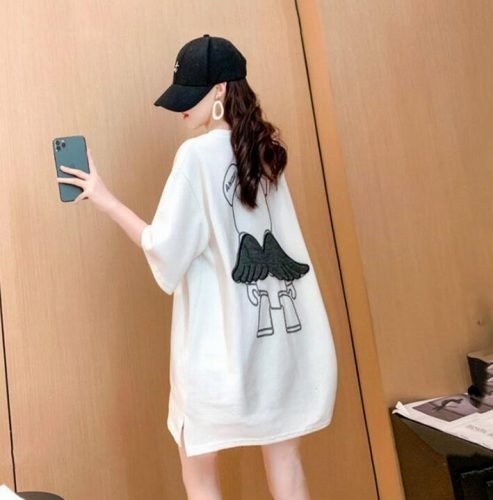 半袖Tシャツ 韓国ファッション レディース ブラック XL