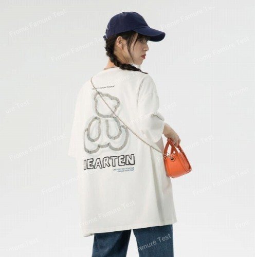 韓国風 レディース 半袖Tシャツ 新しい夏 カジュアル ファッション半袖Tシャツ ホワイト XL