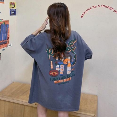 半袖Tシャツ 韓国ファッション レディース グレー XL