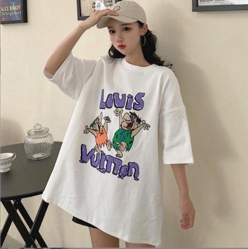 韓国風 レディース 半袖Tシャツ 新しい夏 気質 ファッションTシャツ グレー L