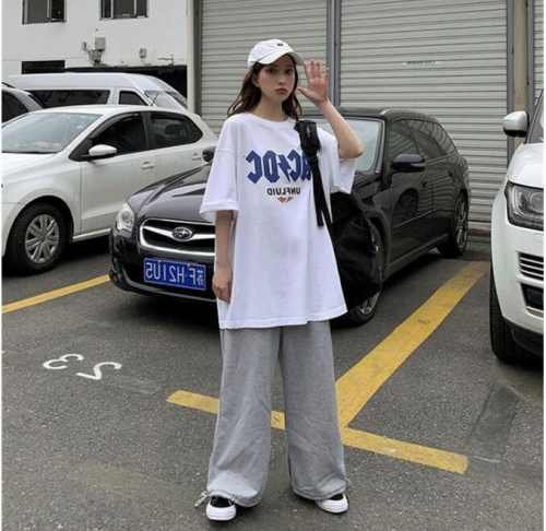 韓国風 女夏新しい 大きいサイズ半袖Tシャツ 気質ファッションTシャツ 学生Tシャツ グレー 2XL