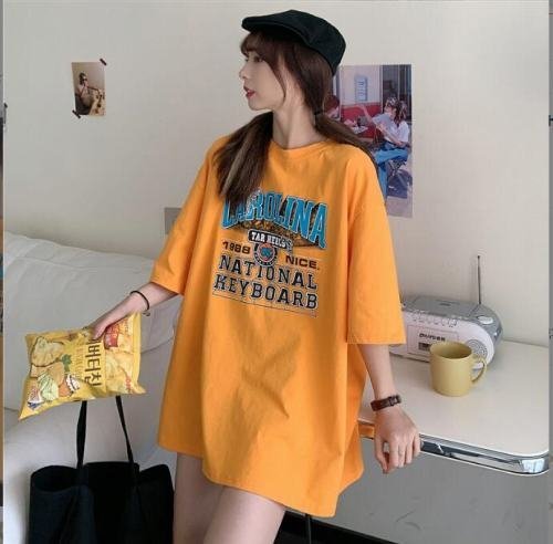 半袖Tシャツ 韓国ファッション レディース イエロー L