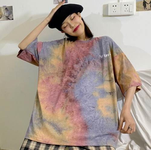 韓国風 レディース 半袖Tシャツ 夏新しい ファッション半袖Tシャツ レッド 2XL