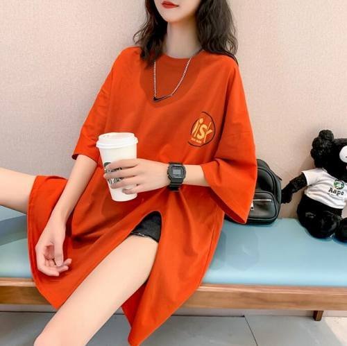 韓国風 女夏新しい 大きいサイズ半袖Tシャツ 気質ファッションTシャツ 学生Tシャツ レッド L