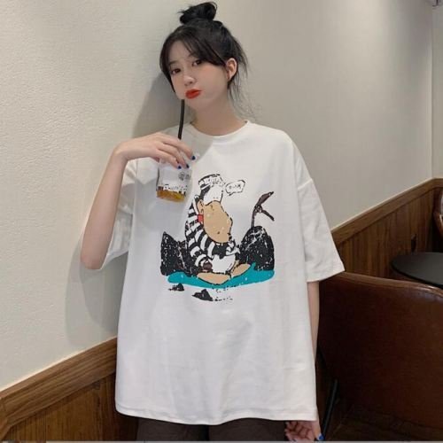 韓国風 レディース 半袖Tシャツ 夏新しい 気質 ファッションTシャツ Tシャツ イエロー XL