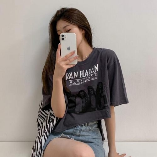 韓国風 レディース 半袖Tシャツ 新しい夏 気質 ファッションTシャツ 学生ポロシャツ ピンク M