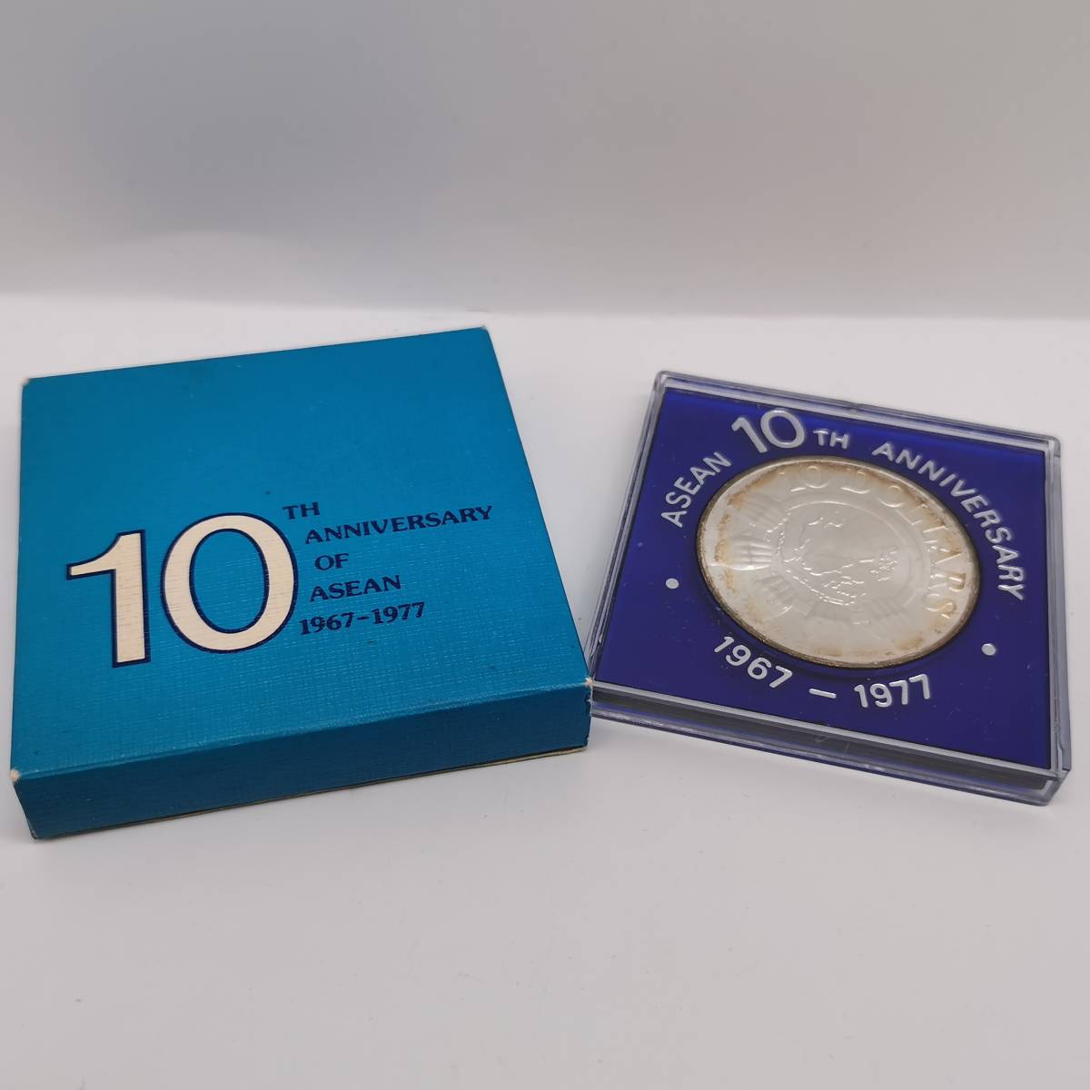150517S14-0521S■シンガポール 10ドル 銀貨■1977年 アセアン設立10周年記念 記念コイン_画像1