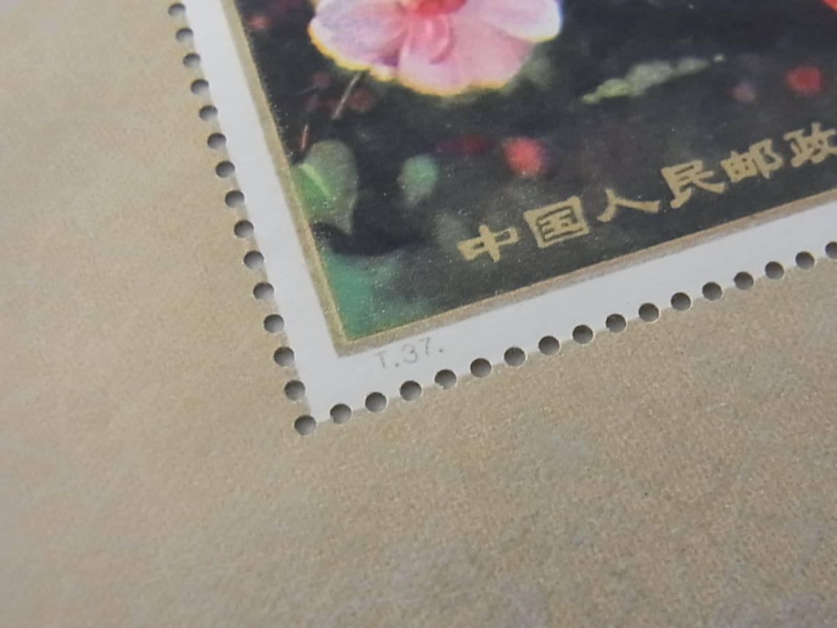 150502K21-0519K-A1■中国切手■T37m 雲南のツバキ 小型シート／未使用中古品_画像4