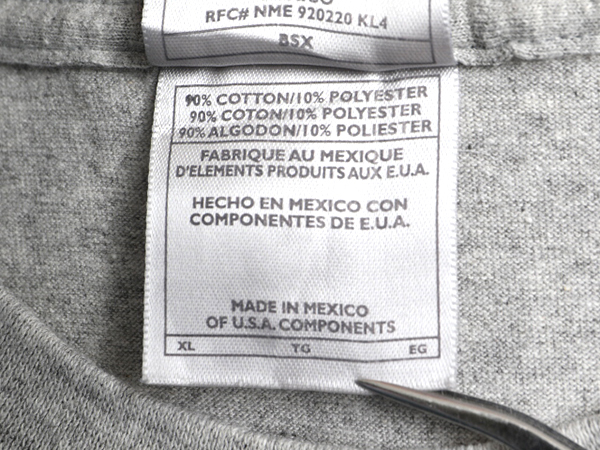 00s 大きいサイズ XL ■ ナイキ スモール スウォッシュ 刺繍 半袖 Tシャツ メンズ / 00年代 NIKE オールド ワンポイント ヘビーウェイト 灰_画像5