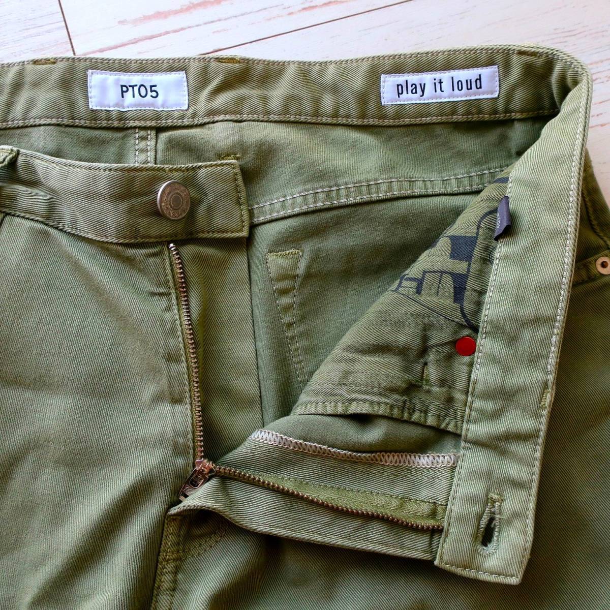 新品 PT05 最高峰 スリム ジーンズ SWING ストレッチ パンツ デニム イタリア PT TORINO PT01 グリーン オリーブ メンズ W36 2XL XXL