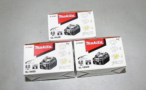 マキタ 国内純正バッテリー 18V6.0Ah BL1860B 残量表示 3個セット新品