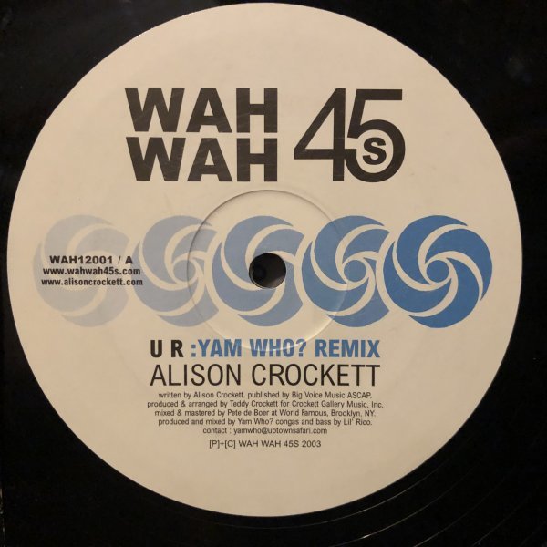 Alison Crockett / U R (Yam Who? Remix)_画像2
