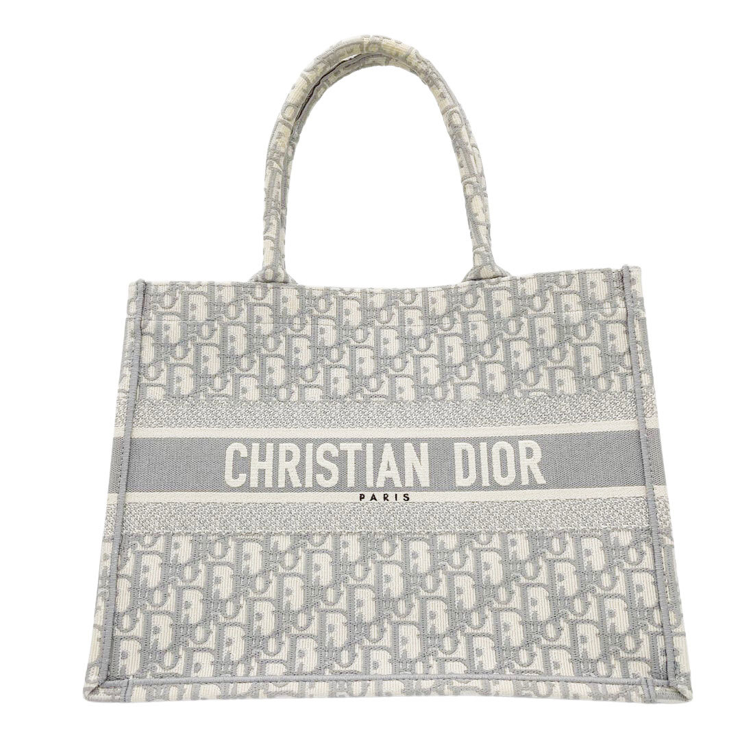 Christian Dior クリスチャンディオール オブリーク ブックトート ミディアム バッグ キャンバス グレー