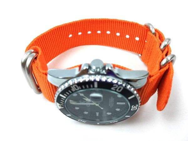  нейлоновый милитари ремешок наручные часы текстильный ремень nato модель orange 22mm