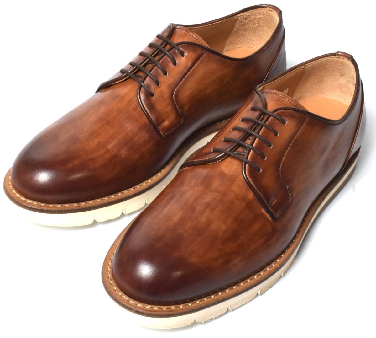 未使用 MAGNANNI マグナーニ プレーントゥ レザーシューズ 38 (24) ブラウン系 CONAC_画像1