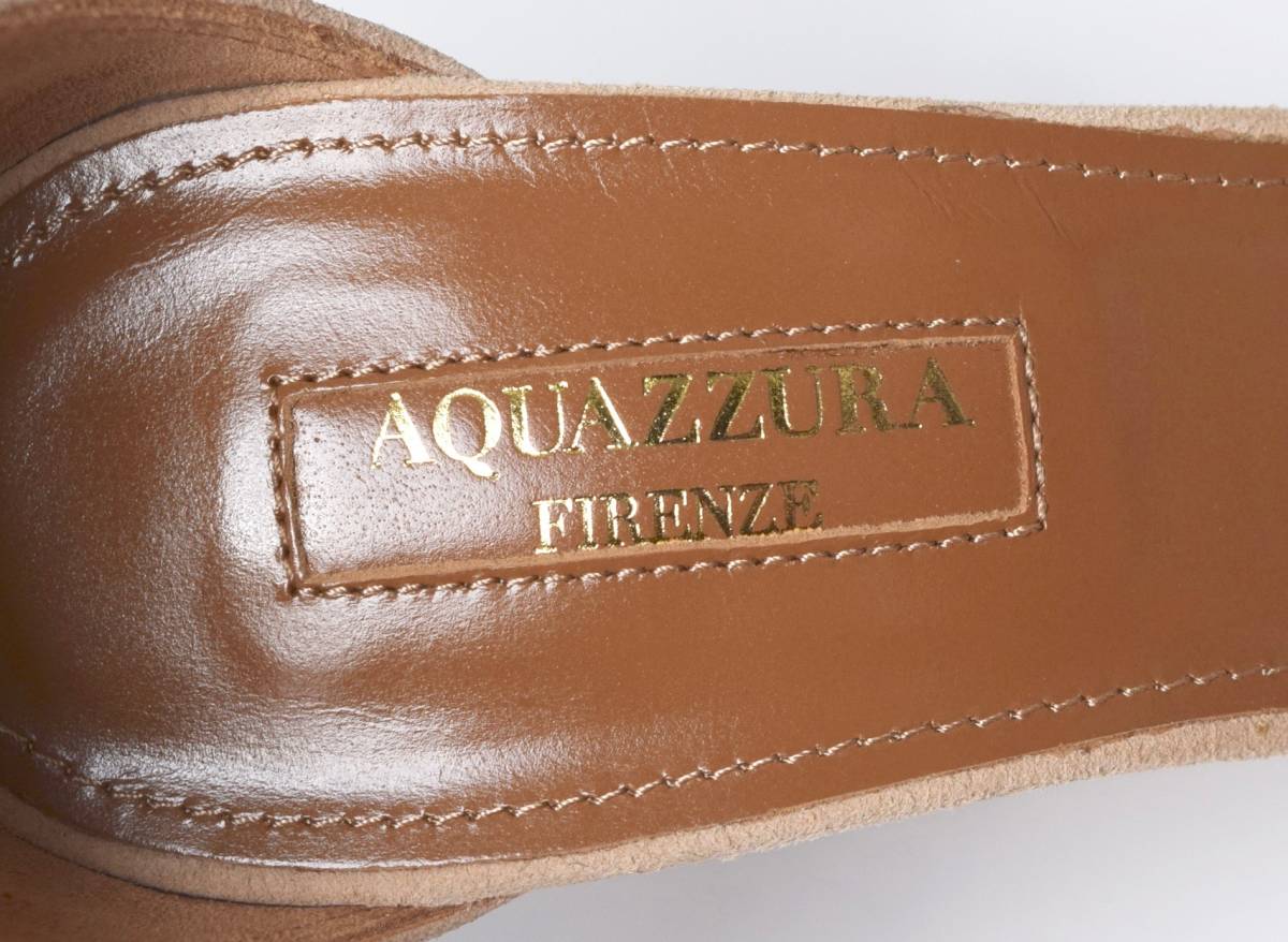 未使用品9.2万 AQUAZZURA アクアズーラ アンクルストリング サンダル 36 ベージュ_画像6