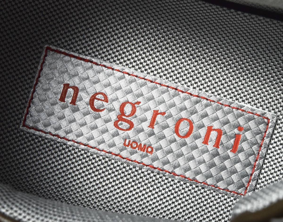 新品 negroni ネグローニ ドライビングシューズ 24 レザースニーカー カーキ_画像8