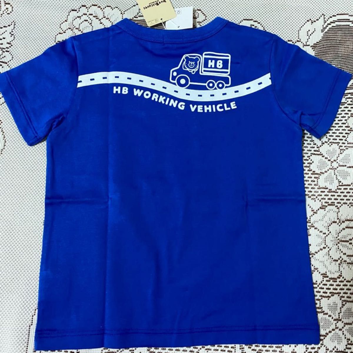 新品未使用　 MIKIHOUSE ミキハウスホットビスケッツHB ことこ半袖Tシャツ　青色　110cm 工事車　現品即購入OK 