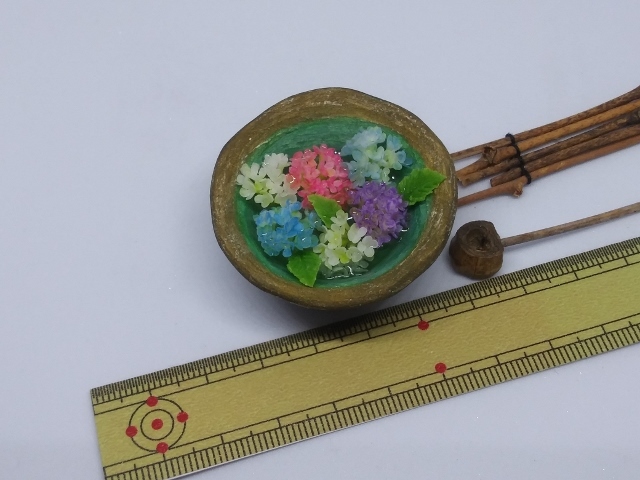 maco's miniature flower♪紫陽花の花手水♪_画像5