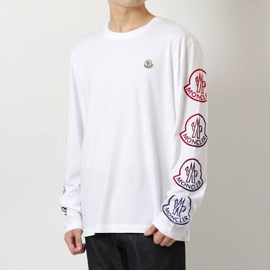 極美品MONCLER／モンクレール グラデーションロゴ 長袖シャツ ロンT