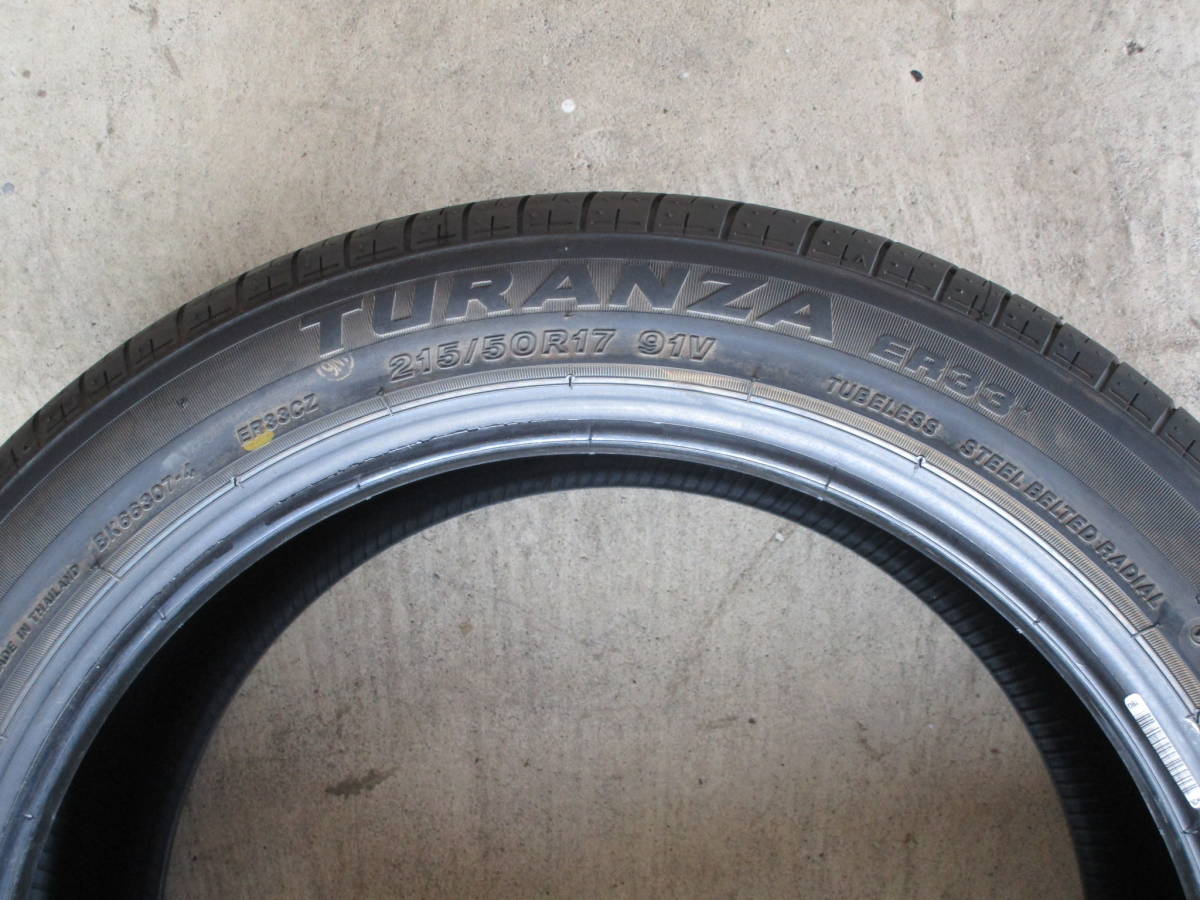新車外し ブリヂストン TURANZA ER33 215/50R17 4本 インサイト純正