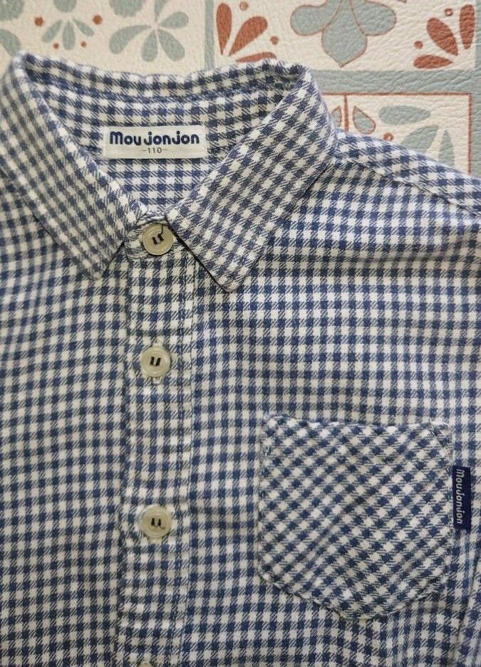 moujonjon 長袖シャツ 110サイズ チェックシャツ