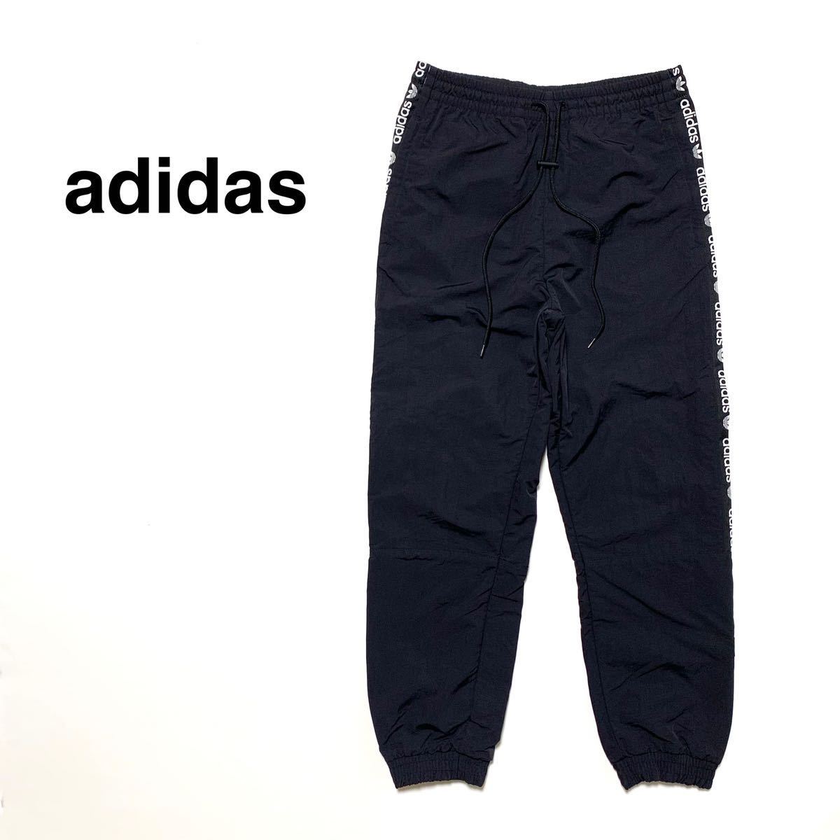 美品 アディダス adidas トレフォイル ロゴ サイドテープ ナイロン