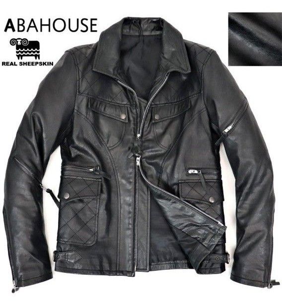 美品】新品価格8.2万円 アバハウス 羊革ラムレザー シングルライダース