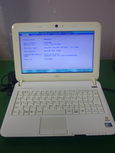 送料無料／BIOS確認　■ FUJITSU 富士通 LIFEBOOK MH30/C 10.1型ノートPC（管5051403）_画像1